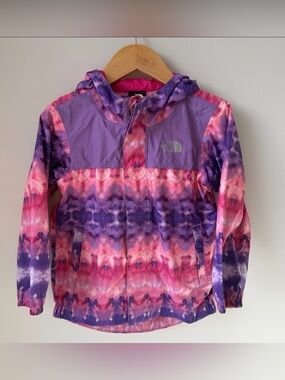 The North Face Tailout Pink & Purple Tie-Dye Rain Jacket 3T
